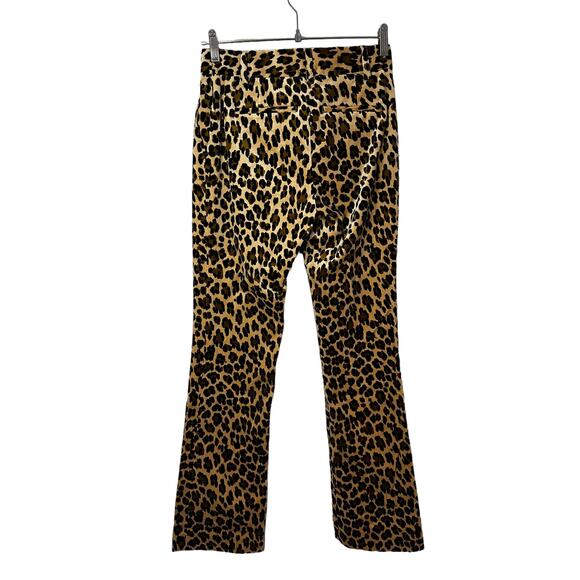 FRAME Denim New Women's Mini Boot High Rise Cheetah Print Velvet Pants Sz 0 Edgy - Picture 4 of 11